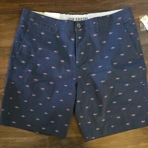 Joe Fresh Navy Shorts with Pink Shark Print